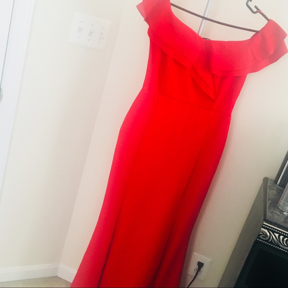 Red prom evening prom dress